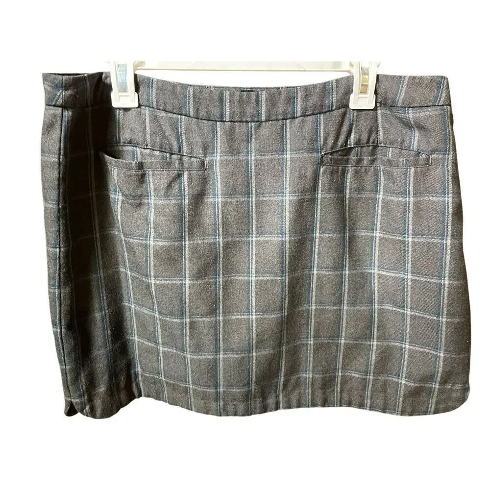 Gap School Girl Gray Checkered Plaid Skirt Fully Lined 16